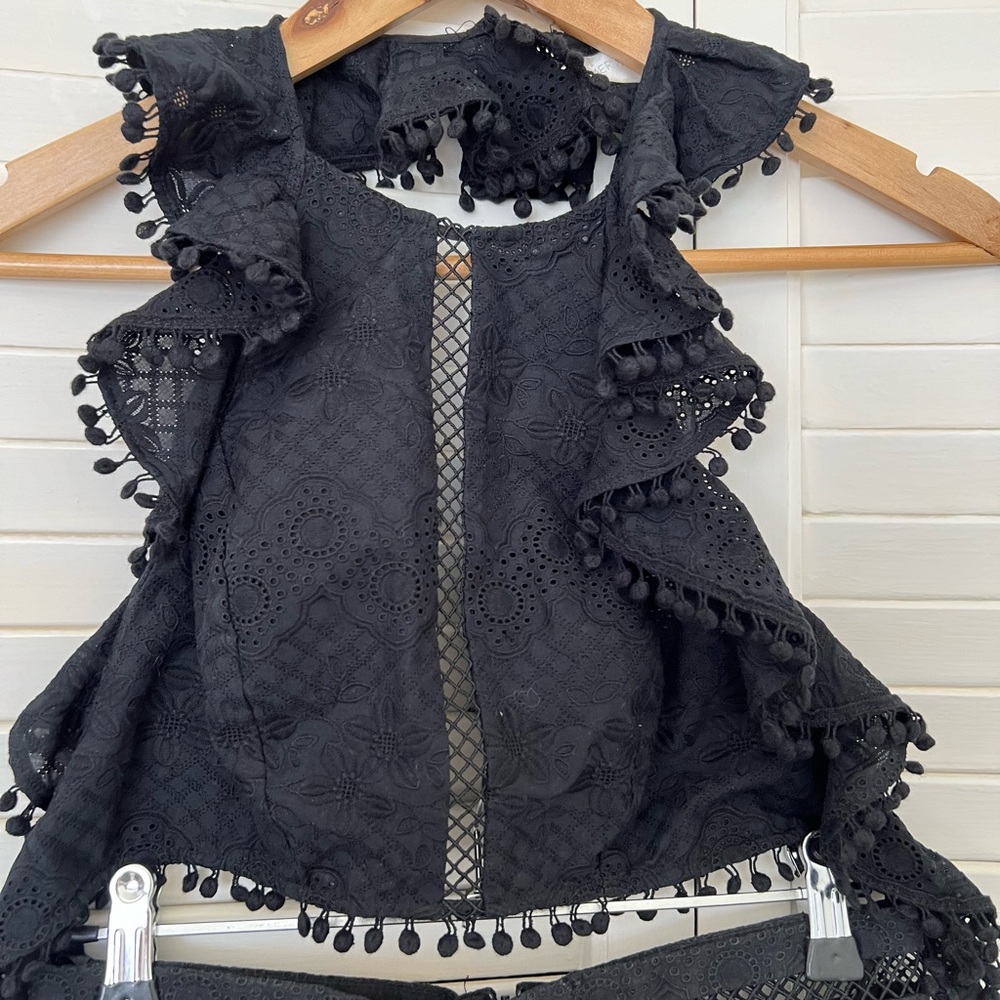 Zimmermann Black Caravan Flutter Top and Shorts Set - Sz 1 - Picture 9 of 9